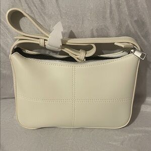 Cream Crossbody Bag with Stitch Detail